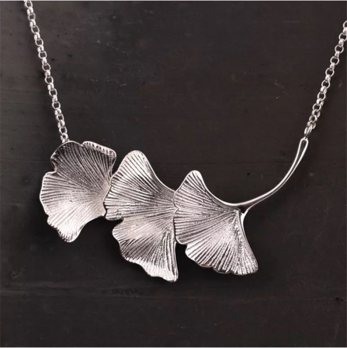 Collier Ginkgo Biloloba Argent