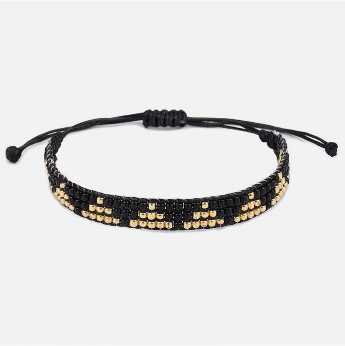 Bracelet miyuki noir et or