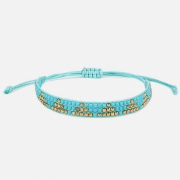 Bracelet miyuki turquoise or