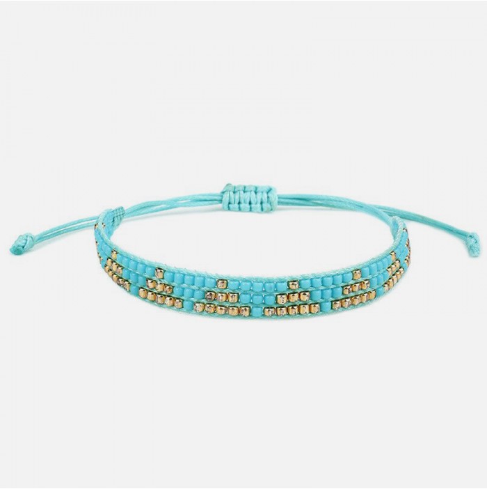 Miyuki turquoise bracelet gold