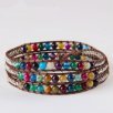 Multicolored agate wrap bracelet