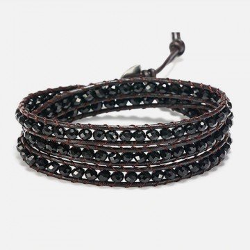 Obsidian wrap bracelet