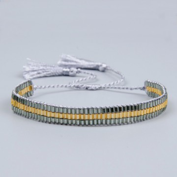 Gray gold miyuki bracelet