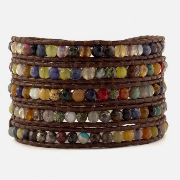 Natural stone wrap bracelet