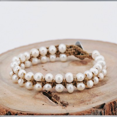 Freshwater pearl wrap bracelet