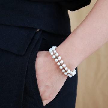 Freshwater pearl wrap bracelet