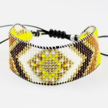 Yellow gold miyuki bracelet