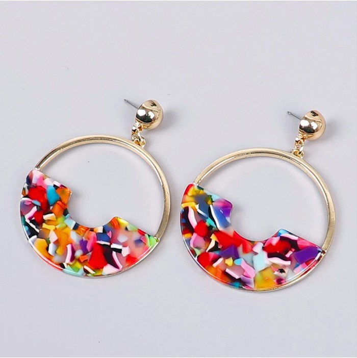 Boucles d'oreilles multicolores