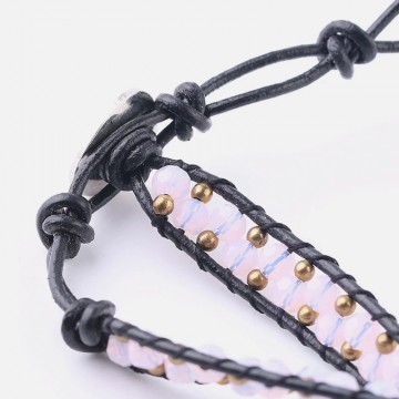 3 strand pink wrap bracelet