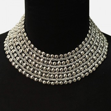 Plastron-Halskette aus Silber