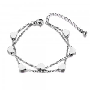 Double chain heart bracelet