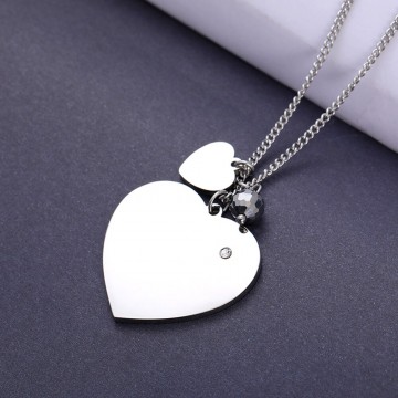Long necklace with heart pendant and pearl 2