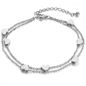 Double chain heart bracelet