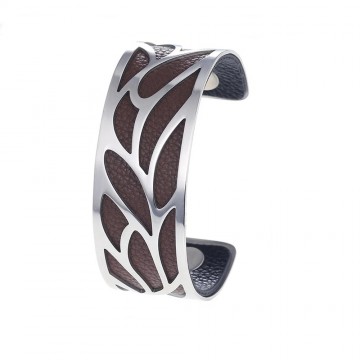 Ficus steel leather georgette bracelet