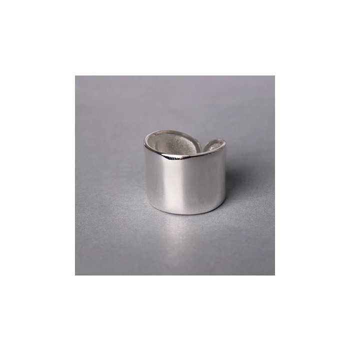 Wide silver open ring