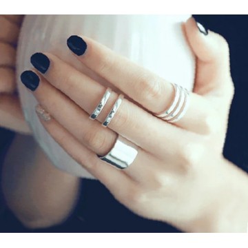 Wide silver open ring 2