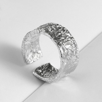 Raw silver ring