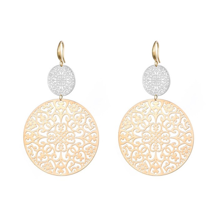 Mandala earrings Silver Gold