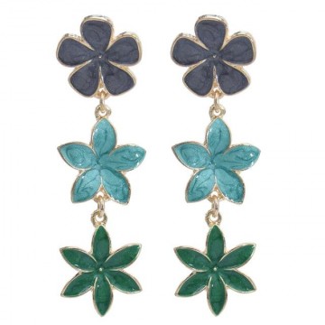 Emerald enamel flower pendants 1