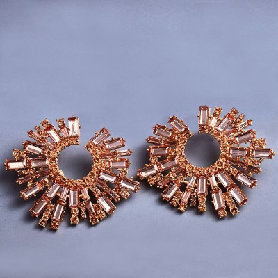 Rhinestone crown earrings