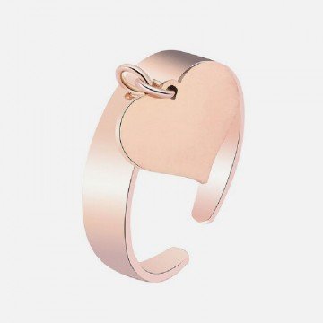 Rose gold ring with heart pendant