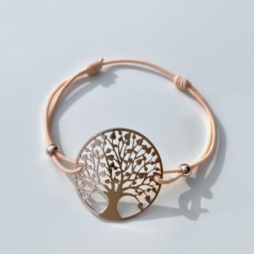 Nude rose gold tree of life bracelet