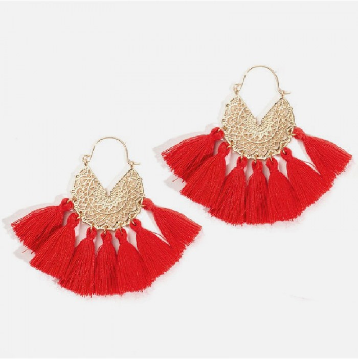 J3426 Temple Laxmi Indian Jewellery God Design Red Gold Plated Red Stones  Broad Big Jhumka Earrings | JewelSmart.in