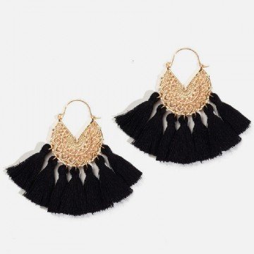 Black ethno indian earrings