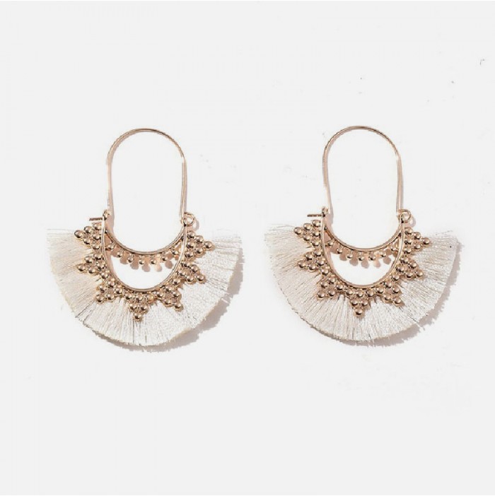 White and gold Indian earrings