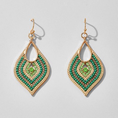 Indian gold and emerald earrings