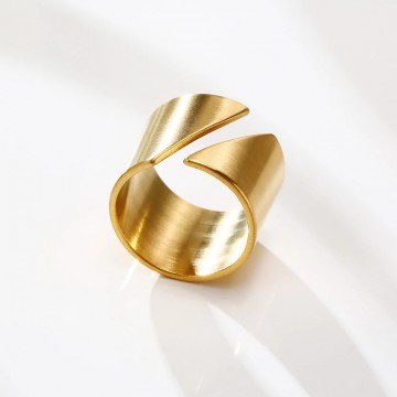 Large split ring in gold brushed metal 1