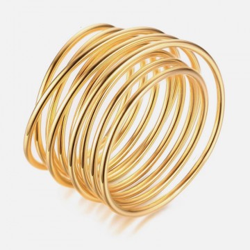 Grande anello multistrato in oro