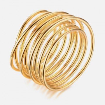 Large gold multilayer ring
