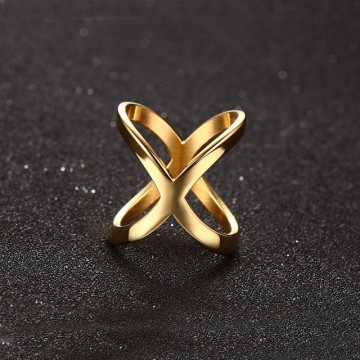 Wide gold cross ring 1