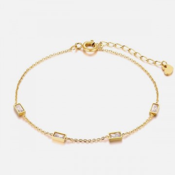 Bracciale in oro con zirconi principessa