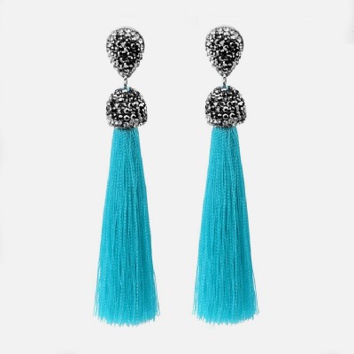 Sky blue tassel earrings