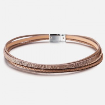 Brown multilayer leather cuff