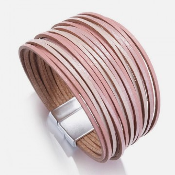 Pearl pink leather cuff