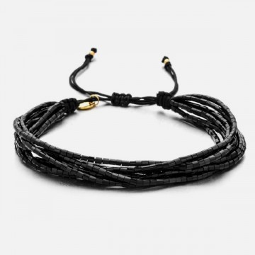 Bracelet perles miyuki noir