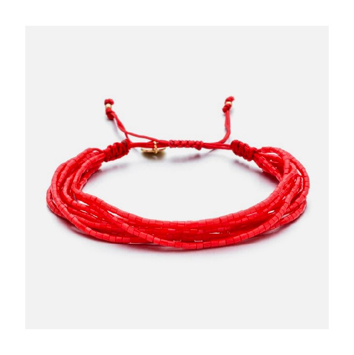 Armband aus roten Miyuki-Perlen