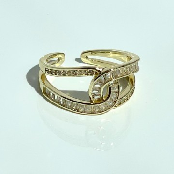 Prinzessin Zirkon Gold-Gliederring 1