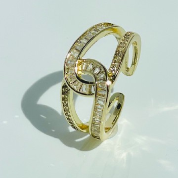 Princess Zircon Golden Link Ring