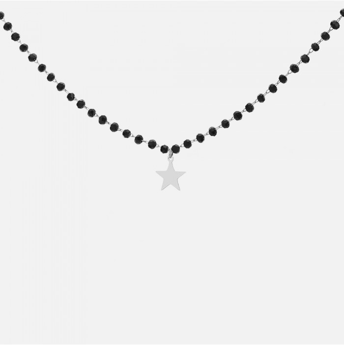 Black Crystal Star Necklace