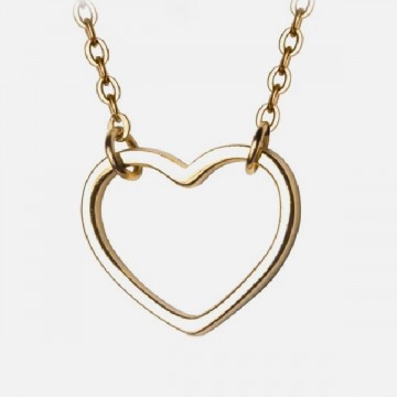Gold color silver heart necklace