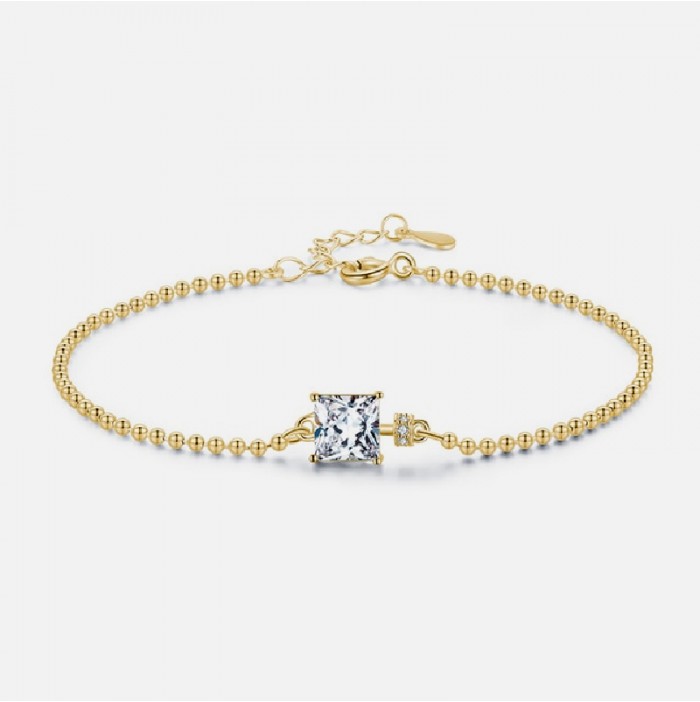 Silver princess cut zircon bracelet