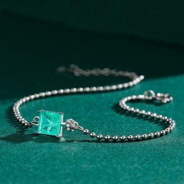 Silver bracelet with turquoise princess zirconia 2