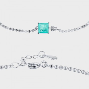 Bracelet en argent avec zircon princesse turquoise 4