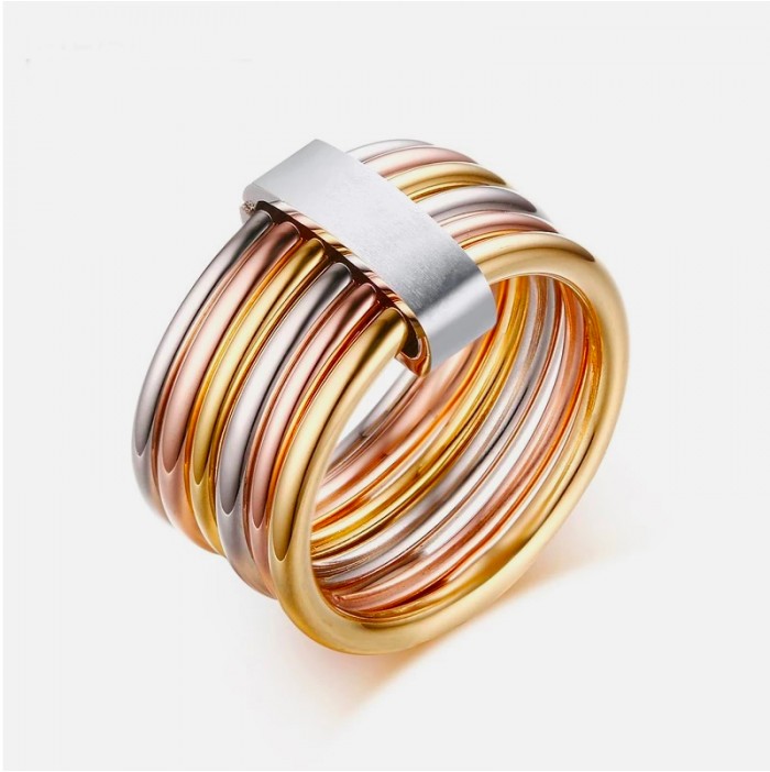 3-gold multi-row ring