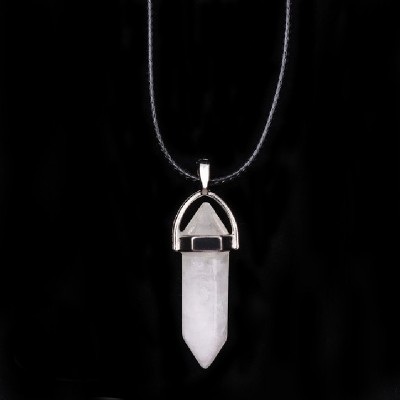 White quartz amulet necklace