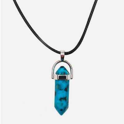 Blue diopside amulet necklace